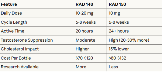 RAD 150 vs RAD 140